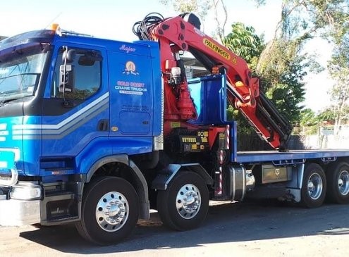 flatbed truck with crane rental